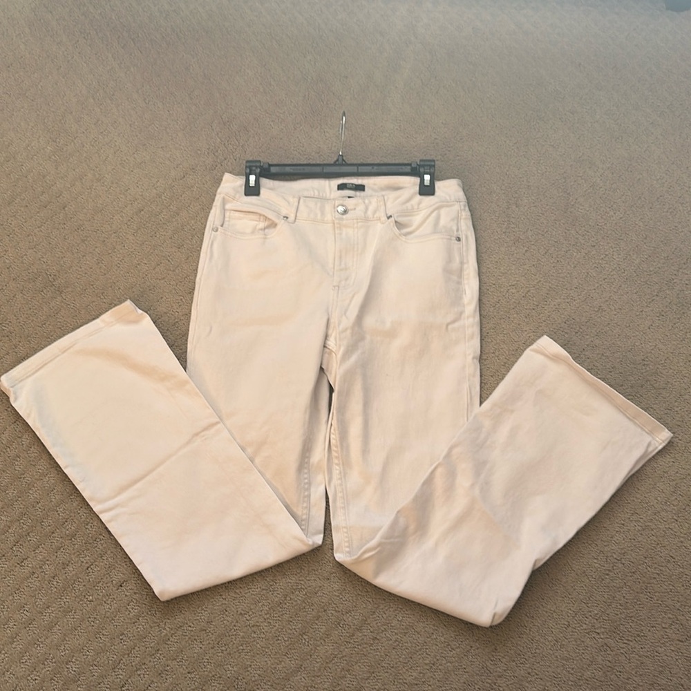 Laura Torelli White Denim Bootcut Jeans Size:40